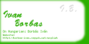 ivan borbas business card